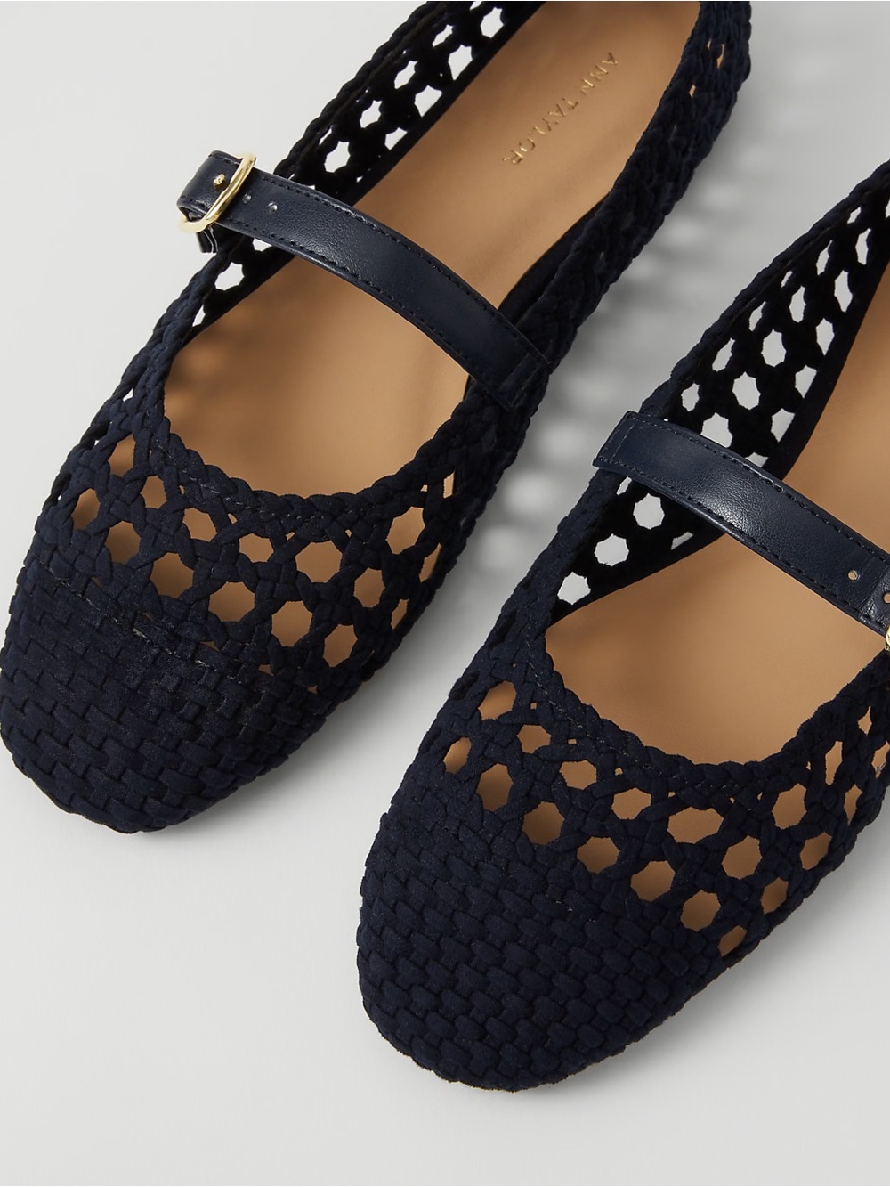 Navy Woven Mary Jane Ballet Flat